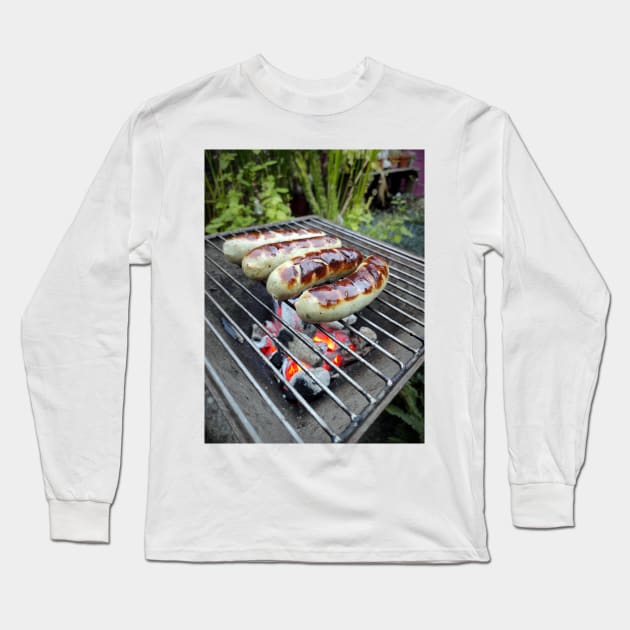 German Bratwurst at a grill Long Sleeve T-Shirt by Gourmetkater